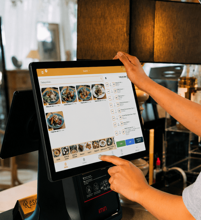 The Boogit POS app running on a point of sale terminal in a restaurant
