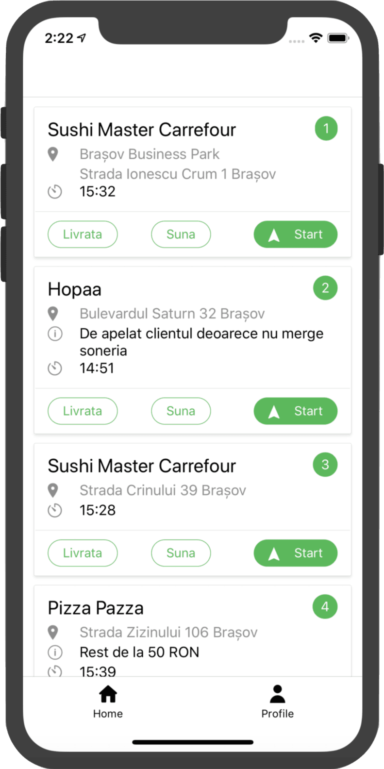 Aplicația de curier boogiT